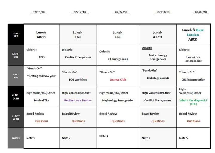 Sample Monthly Conference Calendar