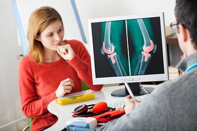 Woman at orthopedic consultation